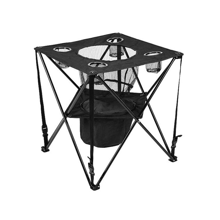 Mesa de camping portátil con nevera