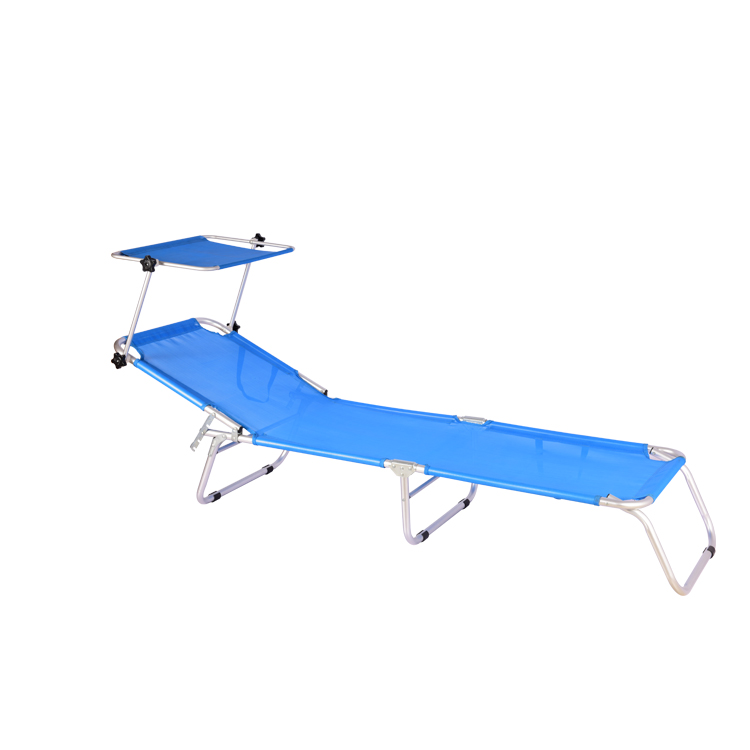 Cama de playa al aire libre con parasol