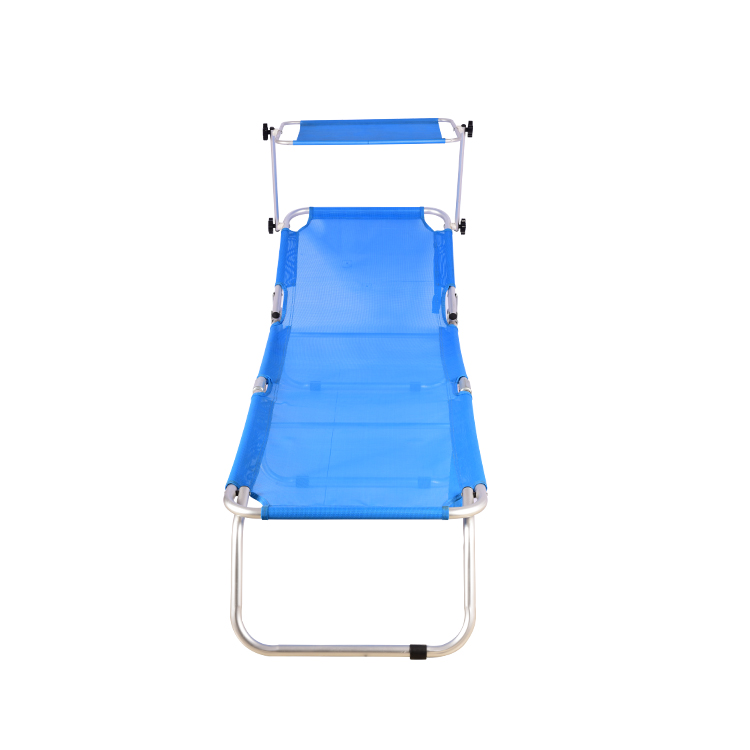 Cama de playa al aire libre con parasol