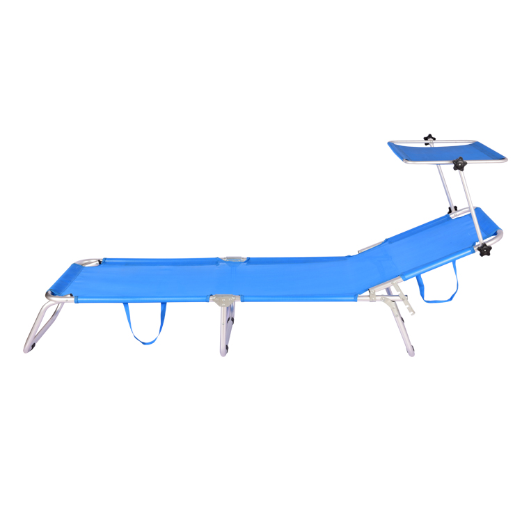 Cama de playa al aire libre con parasol