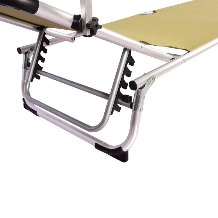 Cama de playa al aire libre con parasol